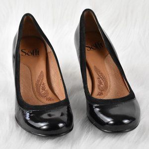 Sofft Black Patent Leather Round Toe Heels Sz 6
